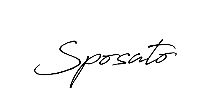 Sposato stylish signature style. Best Handwritten Sign (Antro_Vectra_Bolder) for my name. Handwritten Signature Collection Ideas for my name Sposato. Sposato signature style 7 images and pictures png