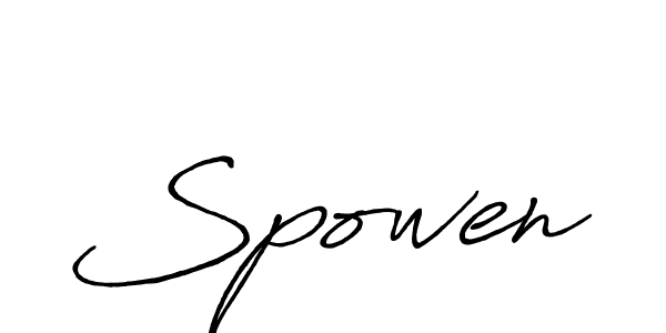 Make a beautiful signature design for name Spowen. With this signature (Antro_Vectra_Bolder) style, you can create a handwritten signature for free. Spowen signature style 7 images and pictures png