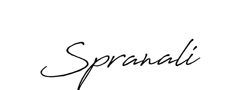 Create a beautiful signature design for name Spranali. With this signature (Antro_Vectra_Bolder) fonts, you can make a handwritten signature for free. Spranali signature style 7 images and pictures png