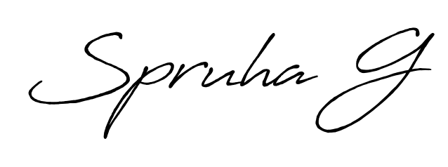 The Antro_Vectra_Bolder typeface gives name Spruha G a refined look. Suitable for certificates, diplomas, and official verification. Spruha G signature style 7 images and pictures png