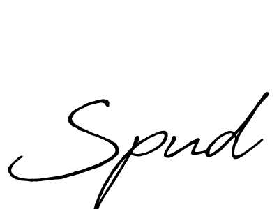 How to make Spud signature? Antro_Vectra_Bolder is a professional autograph style. Create handwritten signature for Spud name. Spud signature style 7 images and pictures png