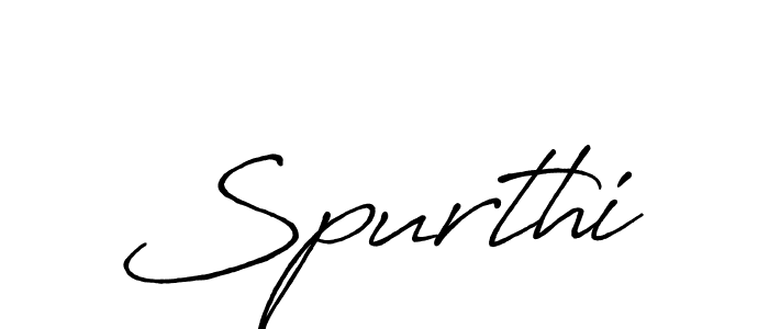 Create a beautiful signature design for name Spurthi. With this signature (Antro_Vectra_Bolder) fonts, you can make a handwritten signature for free. Spurthi signature style 7 images and pictures png