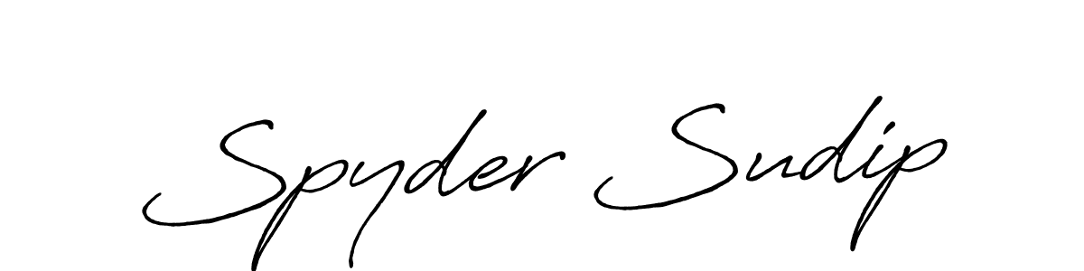 Create a beautiful signature design for name Spyder Sudip. With this signature (Antro_Vectra_Bolder) fonts, you can make a handwritten signature for free. Spyder Sudip signature style 7 images and pictures png