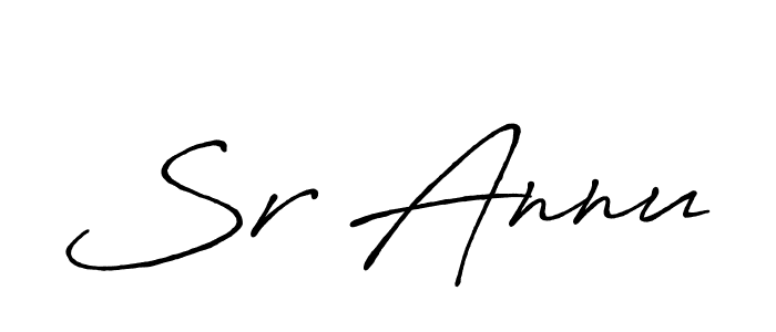 The best way (Antro_Vectra_Bolder) to make a short signature is to pick only two or three words in your name. The name Sr Annu include a total of six letters. For converting this name. Sr Annu signature style 7 images and pictures png