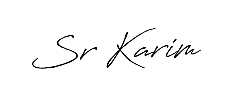 How to make Sr Karim name signature. Use Antro_Vectra_Bolder style for creating short signs online. This is the latest handwritten sign. Sr Karim signature style 7 images and pictures png