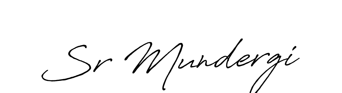 How to make Sr Mundergi name signature. Use Antro_Vectra_Bolder style for creating short signs online. This is the latest handwritten sign. Sr Mundergi signature style 7 images and pictures png