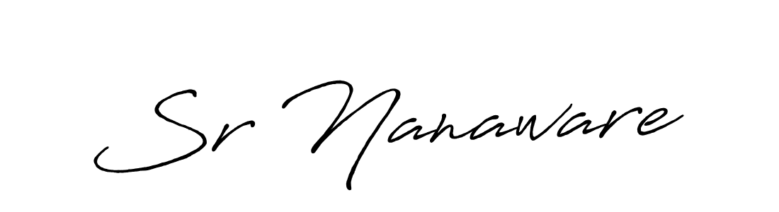 if you are searching for the best signature style for your name Sr Nanaware. so please give up your signature search. here we have designed multiple signature styles  using Antro_Vectra_Bolder. Sr Nanaware signature style 7 images and pictures png