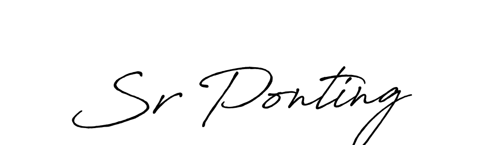 How to make Sr Ponting name signature. Use Antro_Vectra_Bolder style for creating short signs online. This is the latest handwritten sign. Sr Ponting signature style 7 images and pictures png