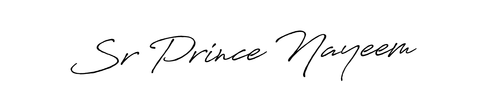 How to make Sr Prince Nayeem name signature. Use Antro_Vectra_Bolder style for creating short signs online. This is the latest handwritten sign. Sr Prince Nayeem signature style 7 images and pictures png