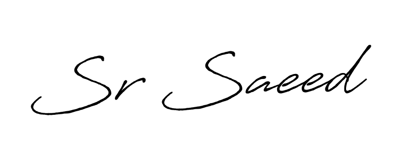 Use a signature maker to create a handwritten signature online. With this signature software, you can design (Antro_Vectra_Bolder) your own signature for name Sr Saeed. Sr Saeed signature style 7 images and pictures png