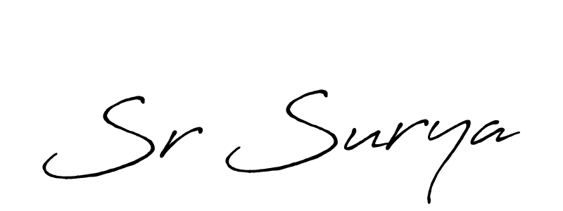 The best way (Antro_Vectra_Bolder) to make a short signature is to pick only two or three words in your name. The name Sr Surya include a total of six letters. For converting this name. Sr Surya signature style 7 images and pictures png