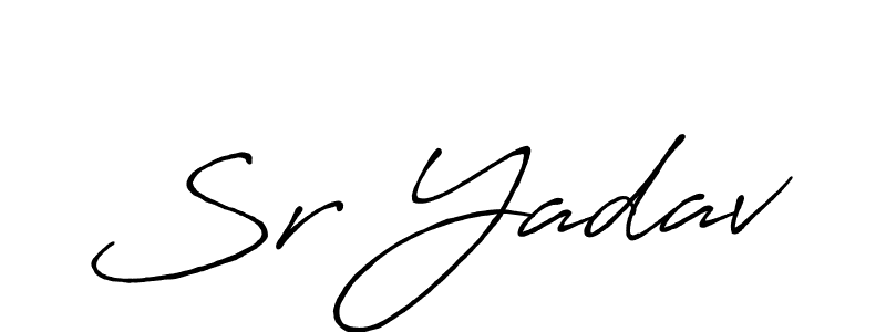 Make a beautiful signature design for name Sr Yadav. With this signature (Antro_Vectra_Bolder) style, you can create a handwritten signature for free. Sr Yadav signature style 7 images and pictures png