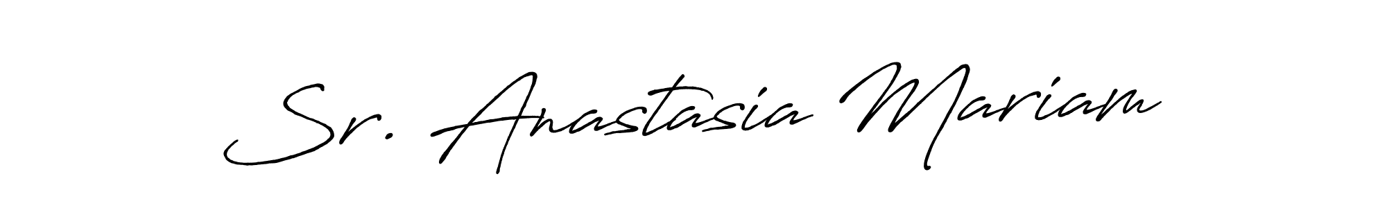 How to make Sr. Anastasia Mariam signature? Antro_Vectra_Bolder is a professional autograph style. Create handwritten signature for Sr. Anastasia Mariam name. Sr. Anastasia Mariam signature style 7 images and pictures png