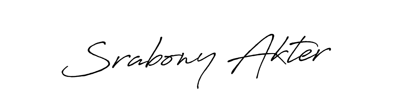 Design your own signature with our free online signature maker. With this signature software, you can create a handwritten (Antro_Vectra_Bolder) signature for name Srabony Akter. Srabony Akter signature style 7 images and pictures png