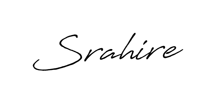 Make a beautiful signature design for name Srahire. With this signature (Antro_Vectra_Bolder) style, you can create a handwritten signature for free. Srahire signature style 7 images and pictures png