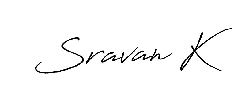 How to make Sravan K name signature. Use Antro_Vectra_Bolder style for creating short signs online. This is the latest handwritten sign. Sravan K signature style 7 images and pictures png