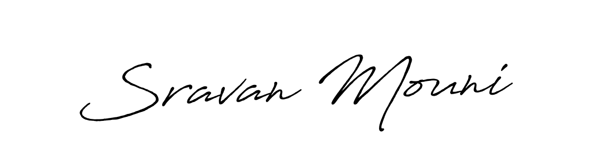 You should practise on your own different ways (Antro_Vectra_Bolder) to write your name (Sravan Mouni) in signature. don't let someone else do it for you. Sravan Mouni signature style 7 images and pictures png
