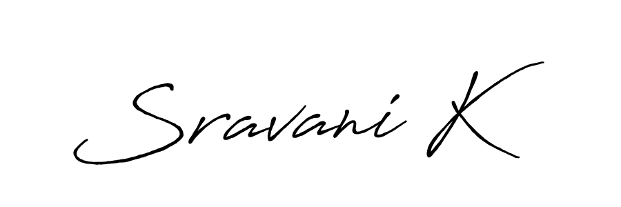 Create a beautiful signature design for name Sravani K. With this signature (Antro_Vectra_Bolder) fonts, you can make a handwritten signature for free. Sravani K signature style 7 images and pictures png