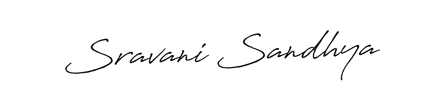 How to make Sravani Sandhya name signature. Use Antro_Vectra_Bolder style for creating short signs online. This is the latest handwritten sign. Sravani Sandhya signature style 7 images and pictures png