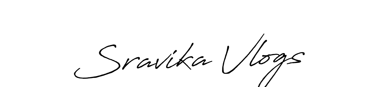 Also You can easily find your signature by using the search form. We will create Sravika Vlogs name handwritten signature images for you free of cost using Antro_Vectra_Bolder sign style. Sravika Vlogs signature style 7 images and pictures png