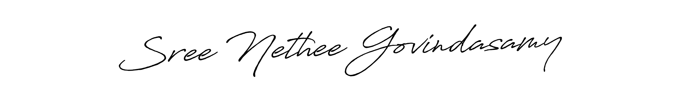 Antro_Vectra_Bolder is a professional signature style that is perfect for those who want to add a touch of class to their signature. It is also a great choice for those who want to make their signature more unique. Get Sree Nethee Govindasamy name to fancy signature for free. Sree Nethee Govindasamy signature style 7 images and pictures png