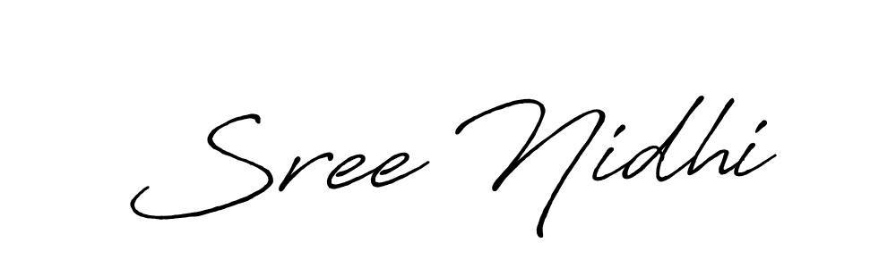 Create a beautiful signature design for name Sree Nidhi. With this signature (Antro_Vectra_Bolder) fonts, you can make a handwritten signature for free. Sree Nidhi signature style 7 images and pictures png