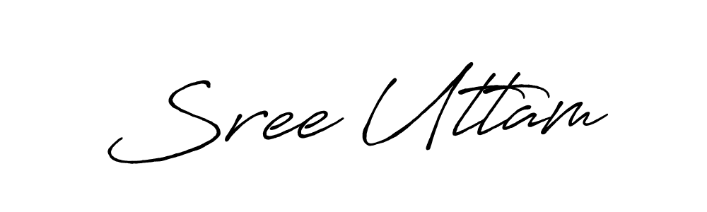 How to make Sree Uttam name signature. Use Antro_Vectra_Bolder style for creating short signs online. This is the latest handwritten sign. Sree Uttam signature style 7 images and pictures png