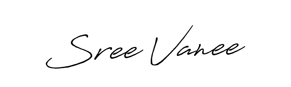 How to make Sree Vanee name signature. Use Antro_Vectra_Bolder style for creating short signs online. This is the latest handwritten sign. Sree Vanee signature style 7 images and pictures png