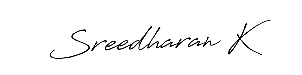 Make a beautiful signature design for name Sreedharan K. With this signature (Antro_Vectra_Bolder) style, you can create a handwritten signature for free. Sreedharan K signature style 7 images and pictures png