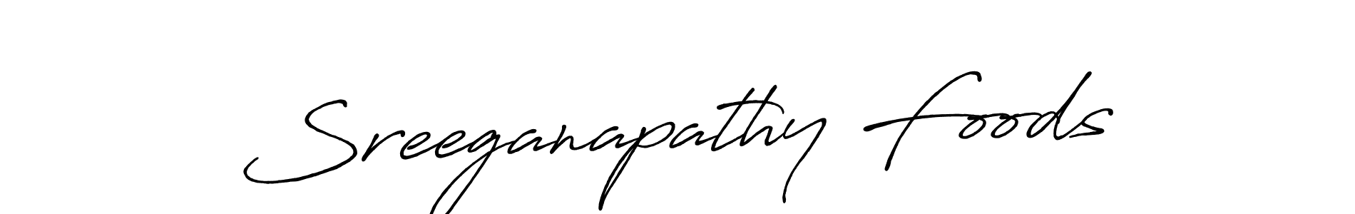 Create a beautiful signature design for name Sreeganapathy Foods. With this signature (Antro_Vectra_Bolder) fonts, you can make a handwritten signature for free. Sreeganapathy Foods signature style 7 images and pictures png
