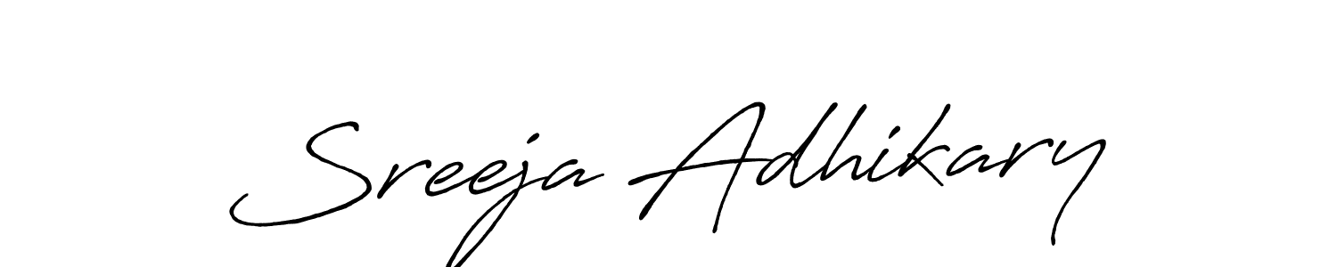 Design your own signature with our free online signature maker. With this signature software, you can create a handwritten (Antro_Vectra_Bolder) signature for name Sreeja Adhikary. Sreeja Adhikary signature style 7 images and pictures png