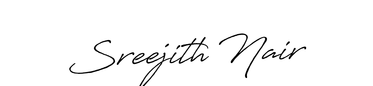Make a beautiful signature design for name Sreejith Nair. With this signature (Antro_Vectra_Bolder) style, you can create a handwritten signature for free. Sreejith Nair signature style 7 images and pictures png