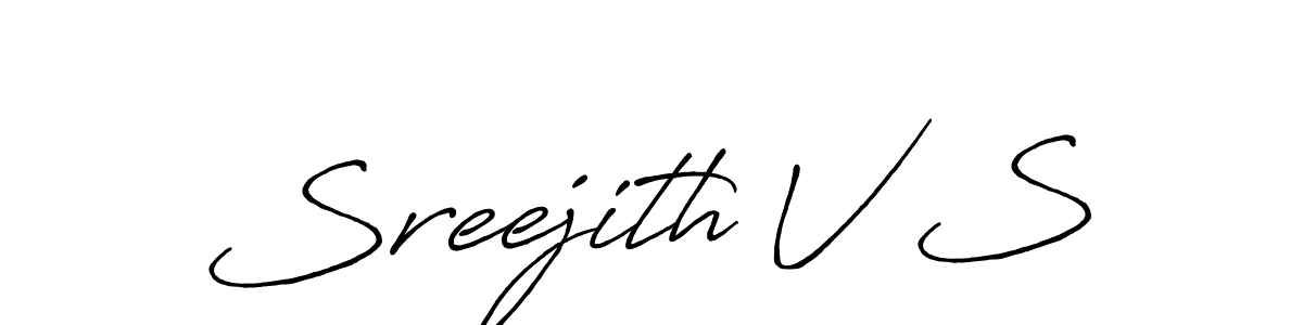 The best way (Antro_Vectra_Bolder) to make a short signature is to pick only two or three words in your name. The name Sreejith V S include a total of six letters. For converting this name. Sreejith V S signature style 7 images and pictures png