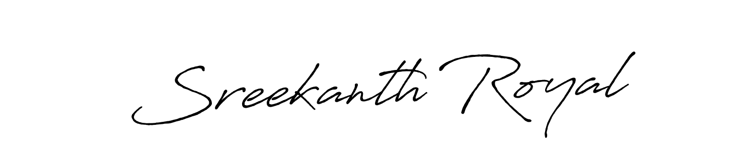 Make a short Sreekanth Royal signature style. Manage your documents anywhere anytime using Antro_Vectra_Bolder. Create and add eSignatures, submit forms, share and send files easily. Sreekanth Royal signature style 7 images and pictures png