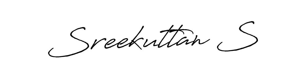 Create a beautiful signature design for name Sreekuttan S. With this signature (Antro_Vectra_Bolder) fonts, you can make a handwritten signature for free. Sreekuttan S signature style 7 images and pictures png