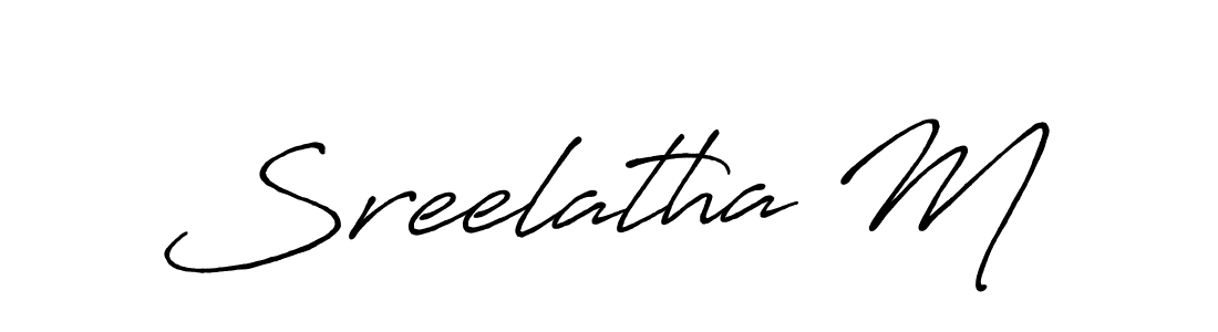 This is the best signature style for the Sreelatha M name. Also you like these signature font (Antro_Vectra_Bolder). Mix name signature. Sreelatha M signature style 7 images and pictures png