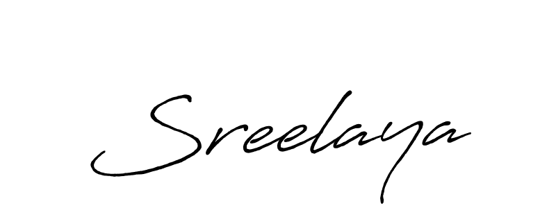 Use a signature maker to create a handwritten signature online. With this signature software, you can design (Antro_Vectra_Bolder) your own signature for name Sreelaya. Sreelaya signature style 7 images and pictures png