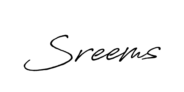 How to make Sreems signature? Antro_Vectra_Bolder is a professional autograph style. Create handwritten signature for Sreems name. Sreems signature style 7 images and pictures png
