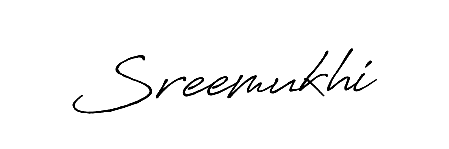 Make a beautiful signature design for name Sreemukhi. With this signature (Antro_Vectra_Bolder) style, you can create a handwritten signature for free. Sreemukhi signature style 7 images and pictures png