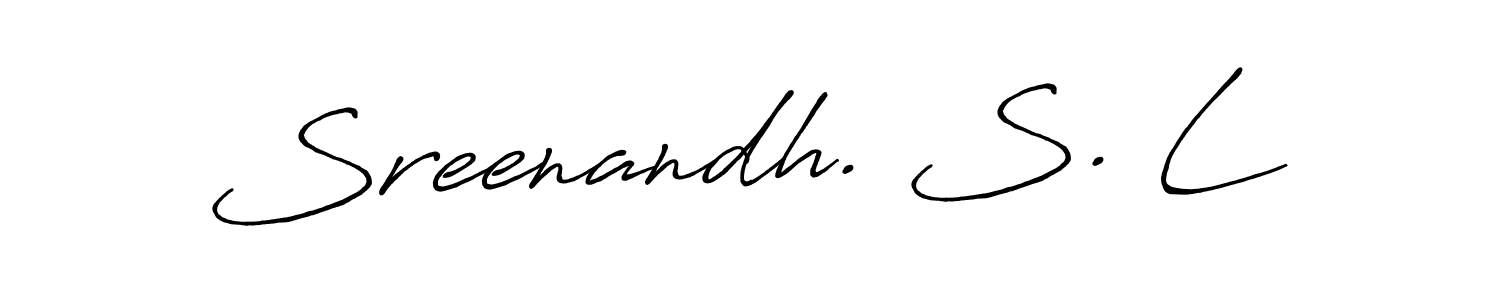 You should practise on your own different ways (Antro_Vectra_Bolder) to write your name (Sreenandh. S. L) in signature. don't let someone else do it for you. Sreenandh. S. L signature style 7 images and pictures png