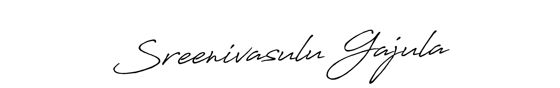Create a beautiful signature design for name Sreenivasulu Gajula. With this signature (Antro_Vectra_Bolder) fonts, you can make a handwritten signature for free. Sreenivasulu Gajula signature style 7 images and pictures png