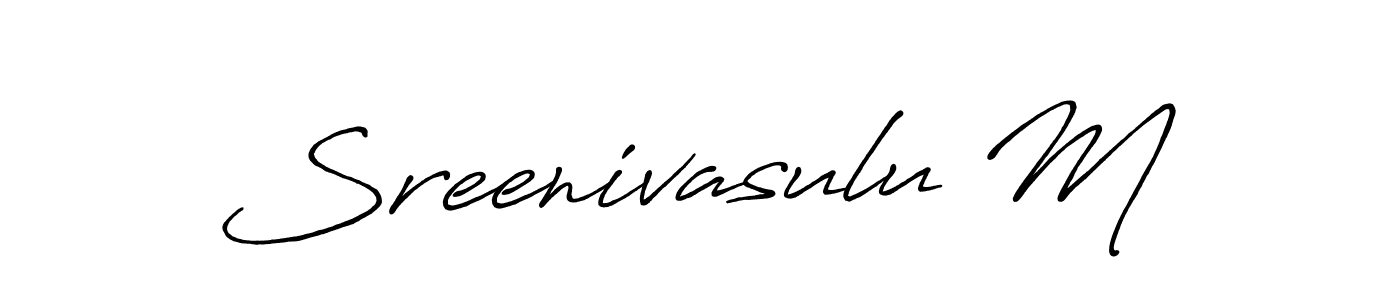 Create a beautiful signature design for name Sreenivasulu M. With this signature (Antro_Vectra_Bolder) fonts, you can make a handwritten signature for free. Sreenivasulu M signature style 7 images and pictures png