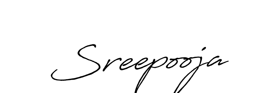 Make a beautiful signature design for name Sreepooja. With this signature (Antro_Vectra_Bolder) style, you can create a handwritten signature for free. Sreepooja signature style 7 images and pictures png