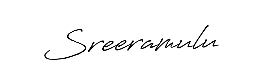 Use a signature maker to create a handwritten signature online. With this signature software, you can design (Antro_Vectra_Bolder) your own signature for name Sreeramulu. Sreeramulu signature style 7 images and pictures png