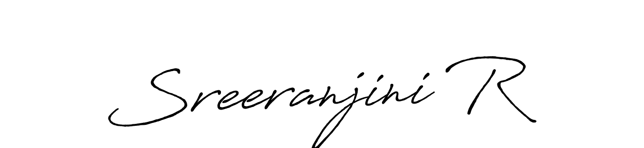 if you are searching for the best signature style for your name Sreeranjini R. so please give up your signature search. here we have designed multiple signature styles  using Antro_Vectra_Bolder. Sreeranjini R signature style 7 images and pictures png