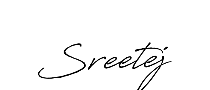 How to make Sreetej name signature. Use Antro_Vectra_Bolder style for creating short signs online. This is the latest handwritten sign. Sreetej signature style 7 images and pictures png