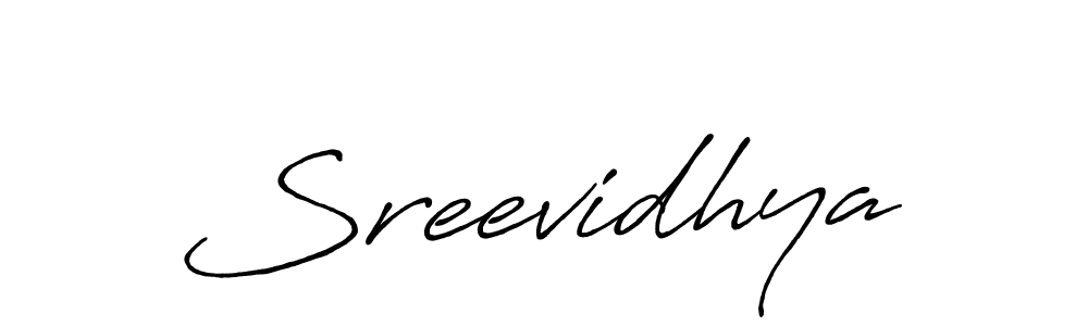 Use a signature maker to create a handwritten signature online. With this signature software, you can design (Antro_Vectra_Bolder) your own signature for name Sreevidhya. Sreevidhya signature style 7 images and pictures png
