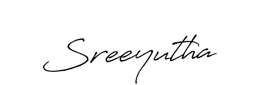 How to make Sreeyutha name signature. Use Antro_Vectra_Bolder style for creating short signs online. This is the latest handwritten sign. Sreeyutha signature style 7 images and pictures png