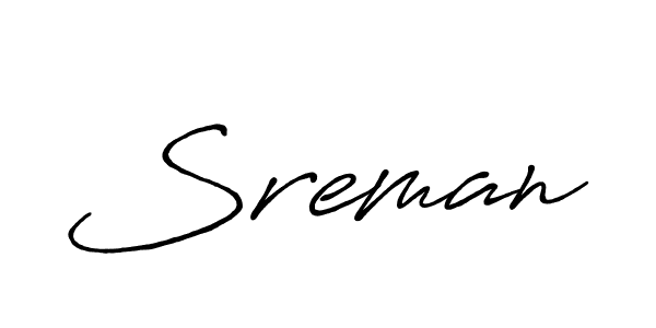 How to make Sreman signature? Antro_Vectra_Bolder is a professional autograph style. Create handwritten signature for Sreman name. Sreman signature style 7 images and pictures png