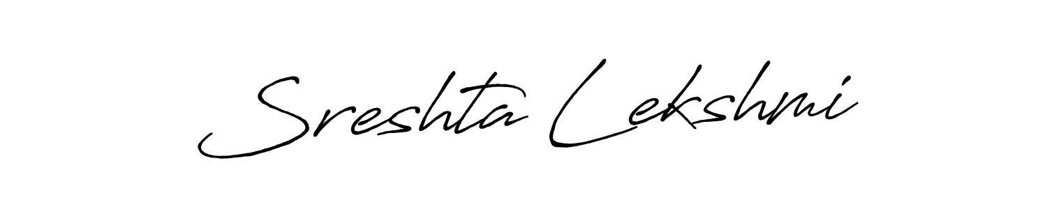 Create a beautiful signature design for name Sreshta Lekshmi. With this signature (Antro_Vectra_Bolder) fonts, you can make a handwritten signature for free. Sreshta Lekshmi signature style 7 images and pictures png